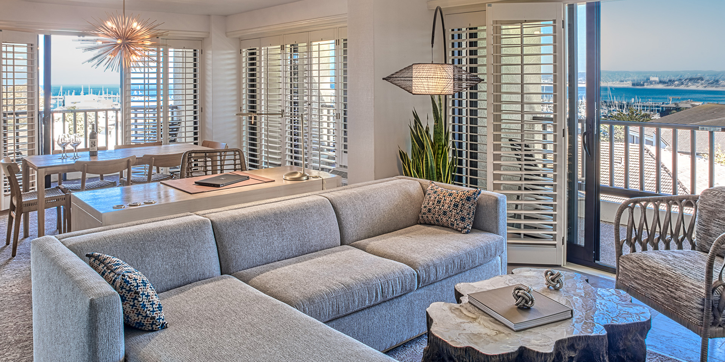 Luxury Hospitality Suite living space. 