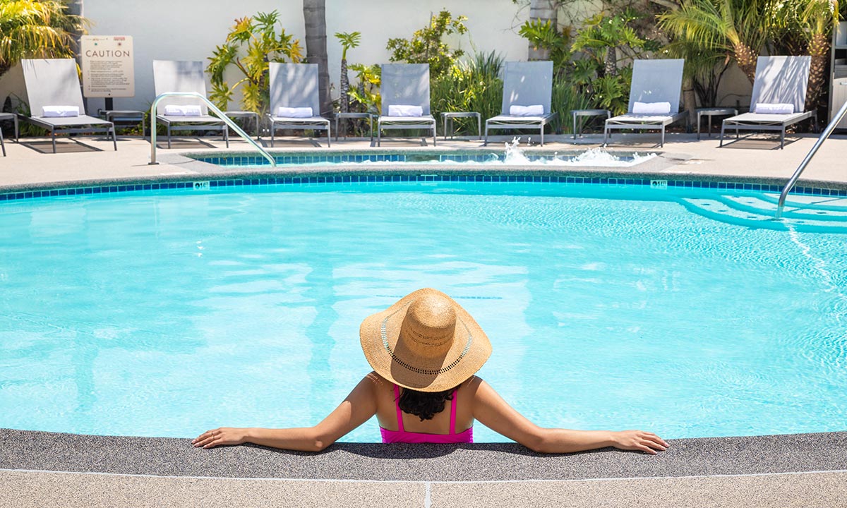 Woman in the pool.