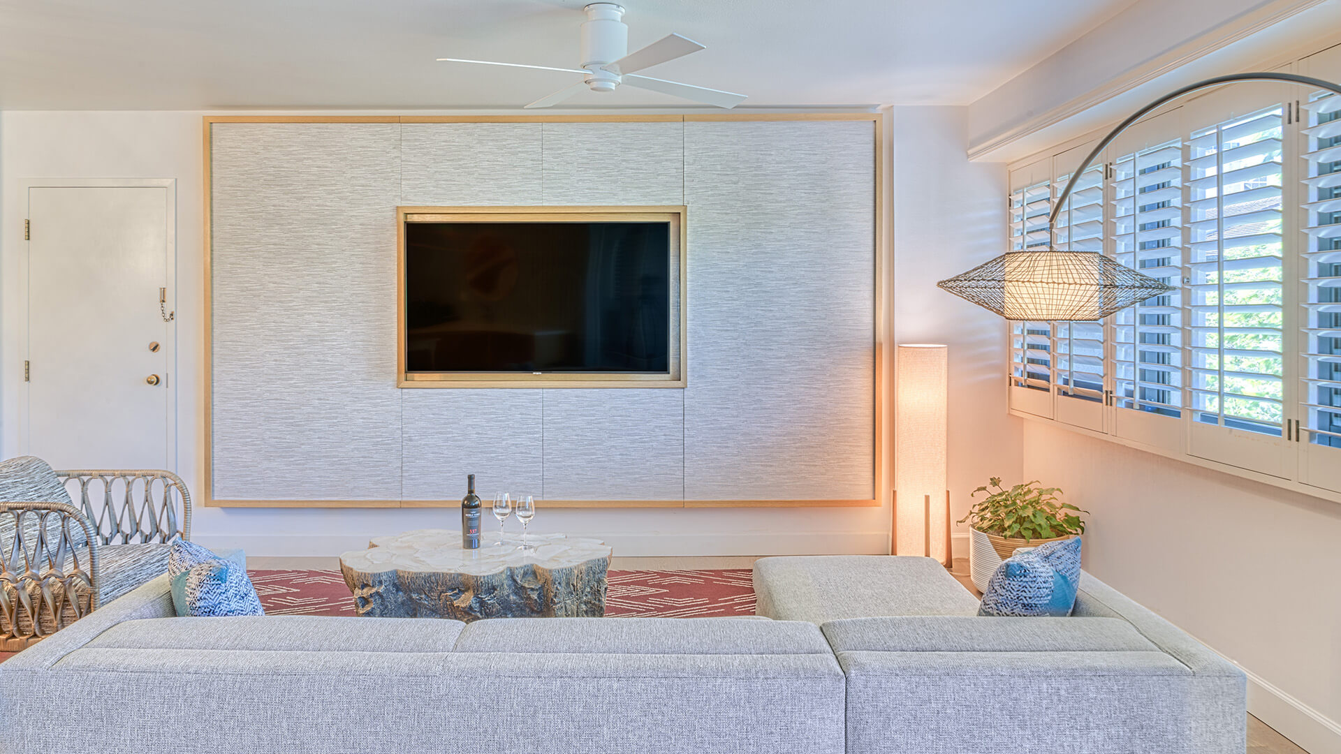 Hospitality suite seating area.