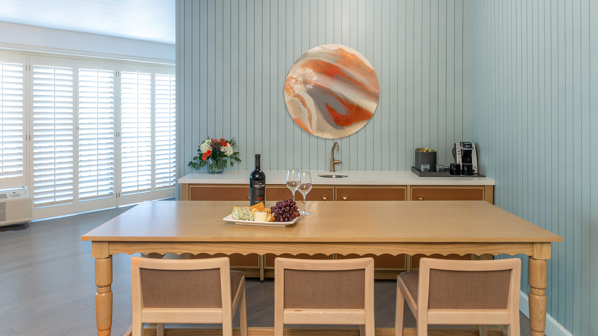 Hospitality suite bar area.