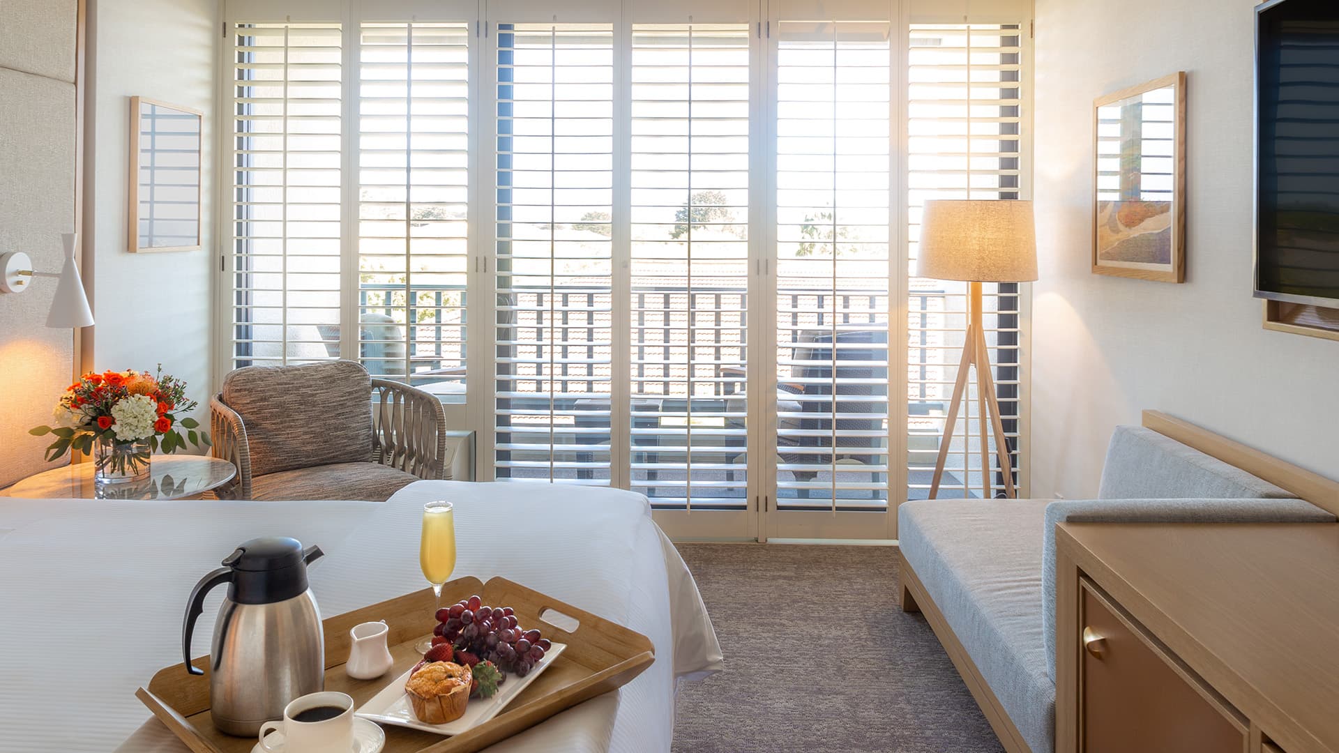 Presidential Suite Bedroom with room service. 