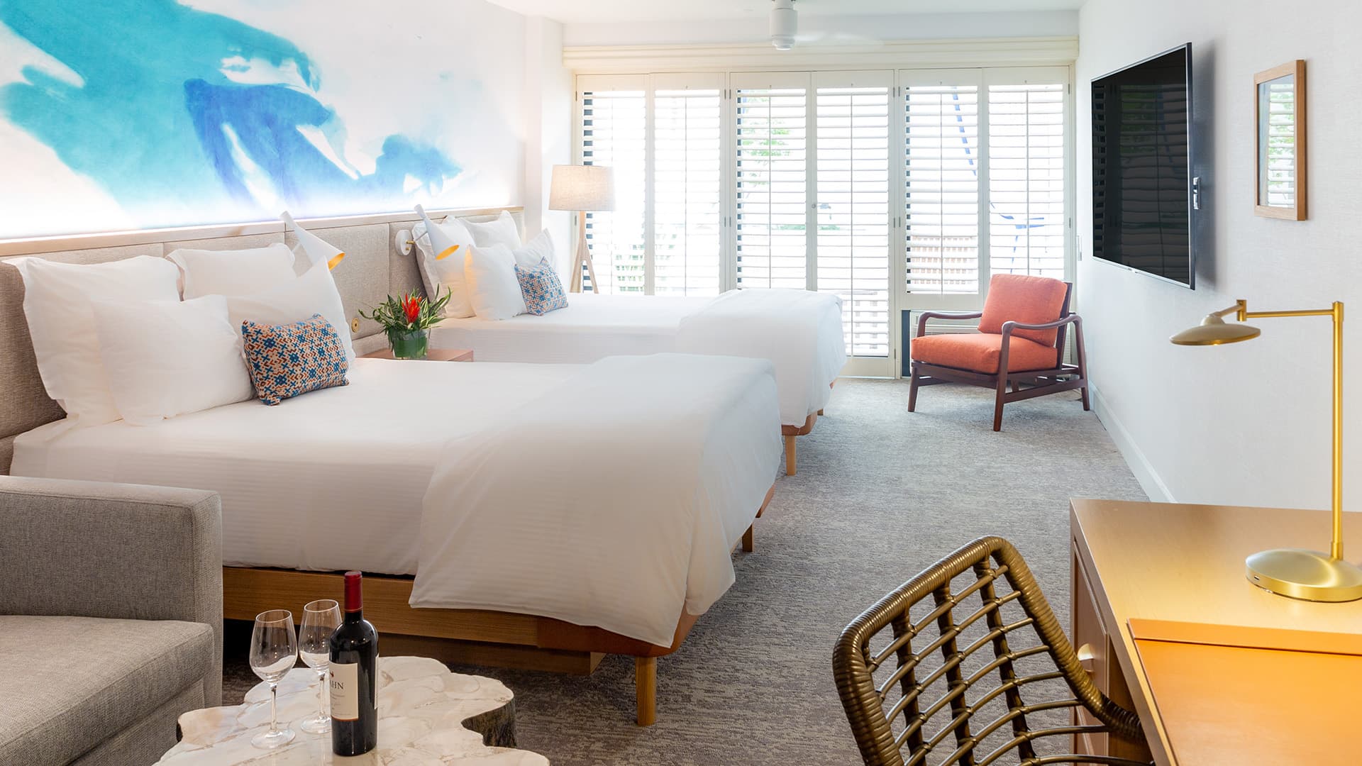 Studio Suite two queen beds in the room.