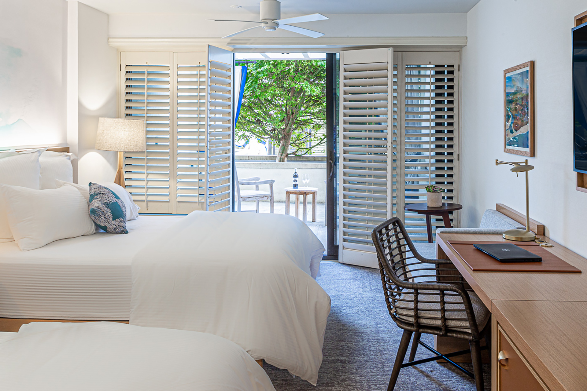 Courtyard queen bedroom. 