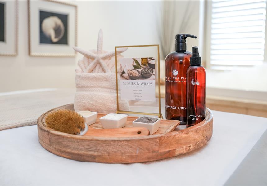 Selection of retail items at the Spa. 