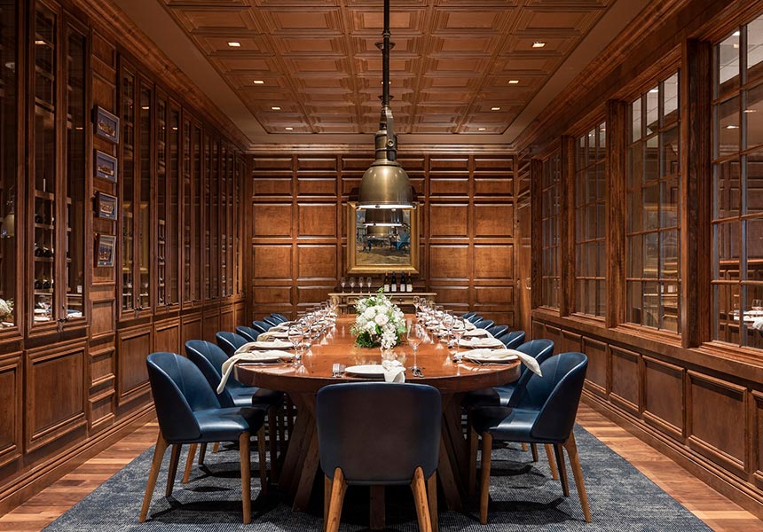The Club dining room.