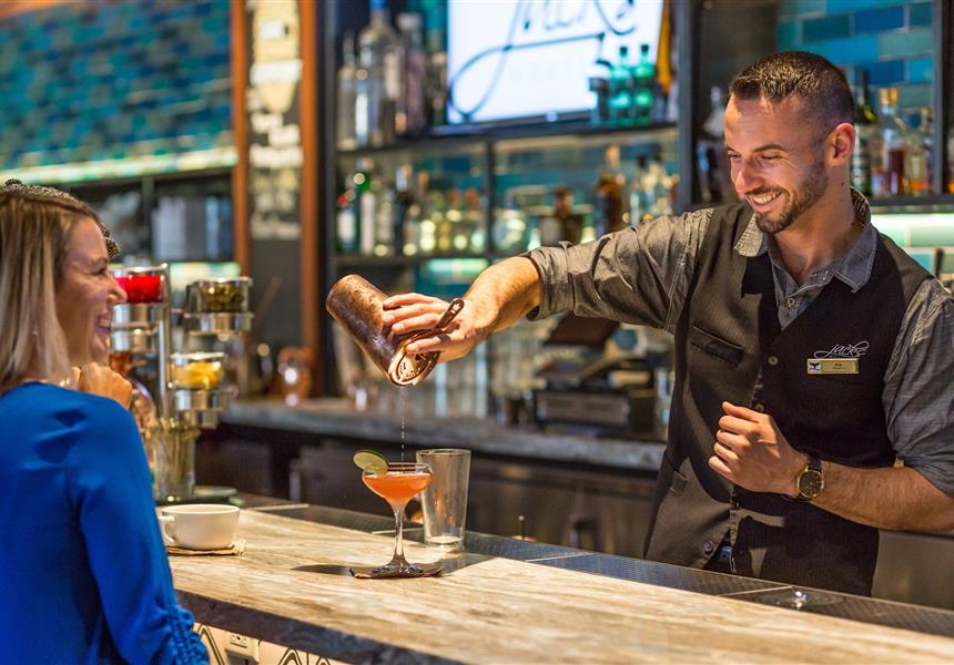 Bartender making drinks at Jacks Bar