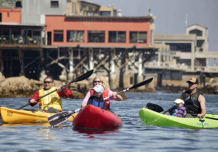 Monterey Bay kayak group.
