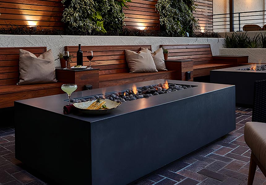 Patio fire-pit table.