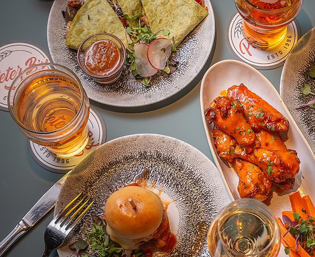 Happy hour food selection.