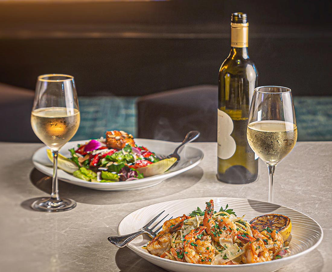 Dinner set up for two at Jacks Monterey.