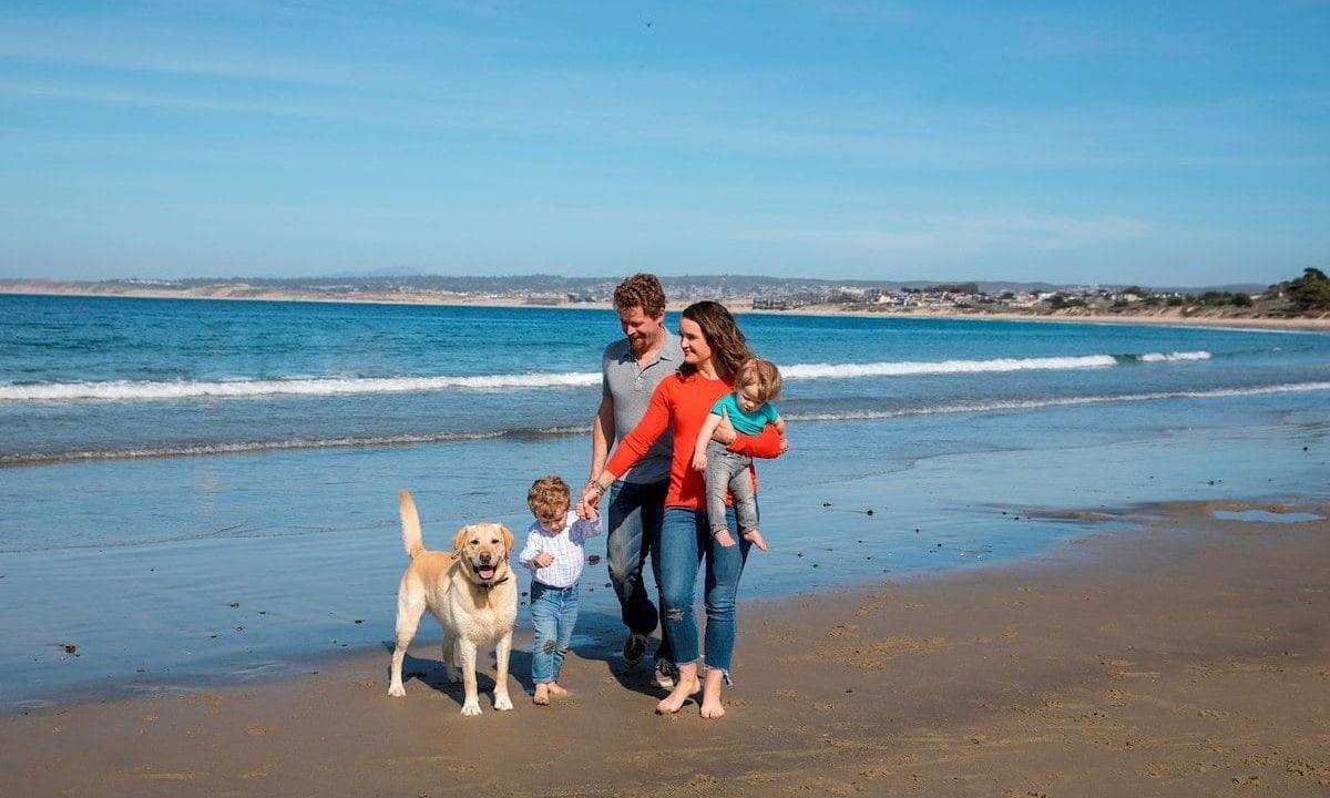 Family photo on the beach