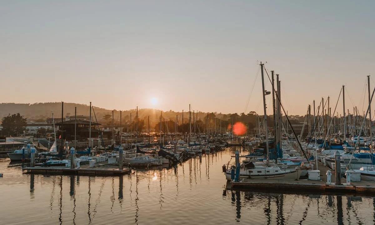 sunset in the harbor
