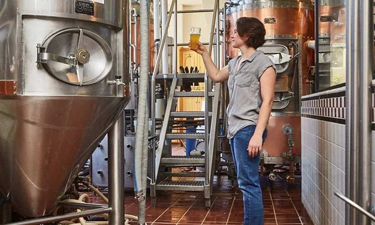 women testing beer at brewery