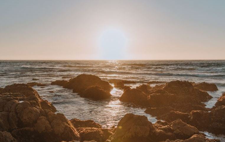 sunset over beautiful ocean