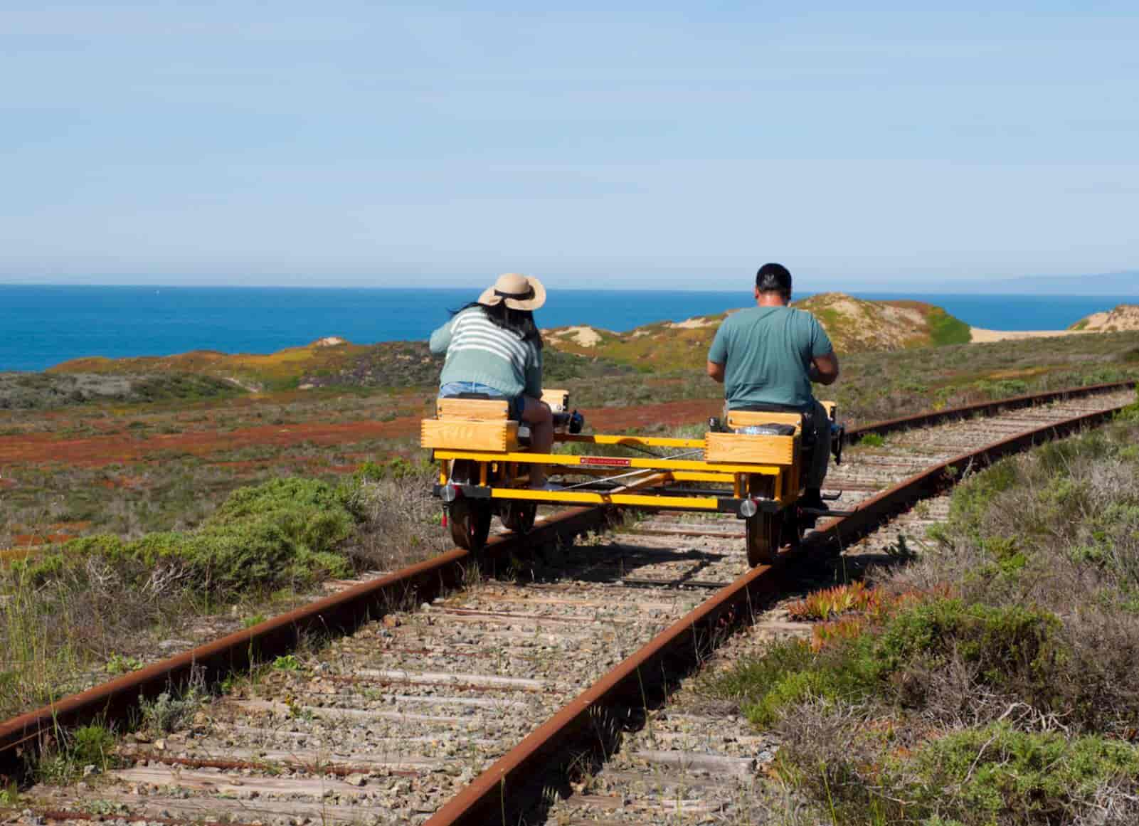 pedal on railroad tracks