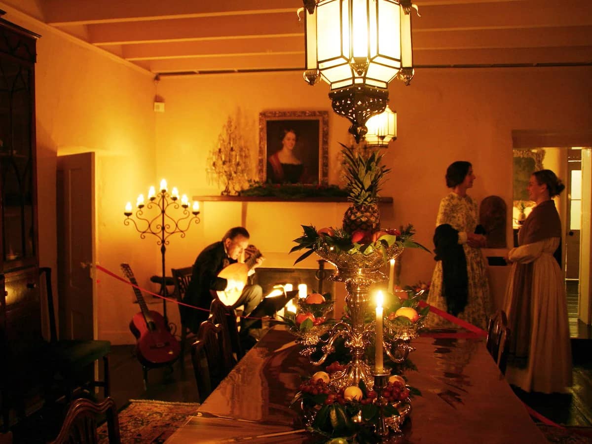 Band playing holiday music at venue