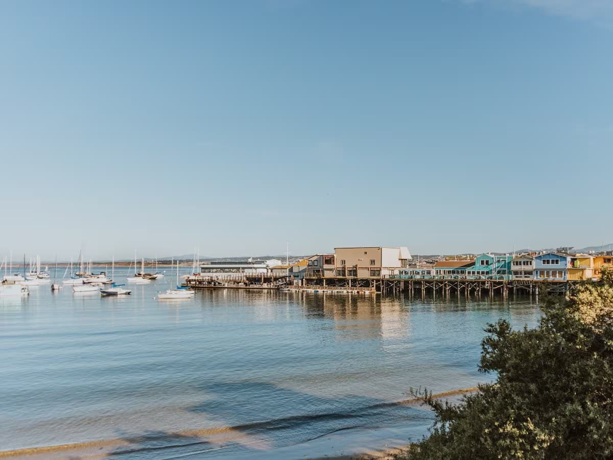 view of the pier shops in Monterey