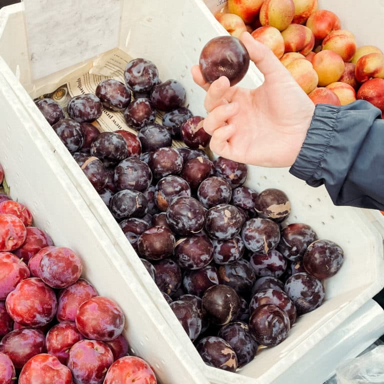 plums at market