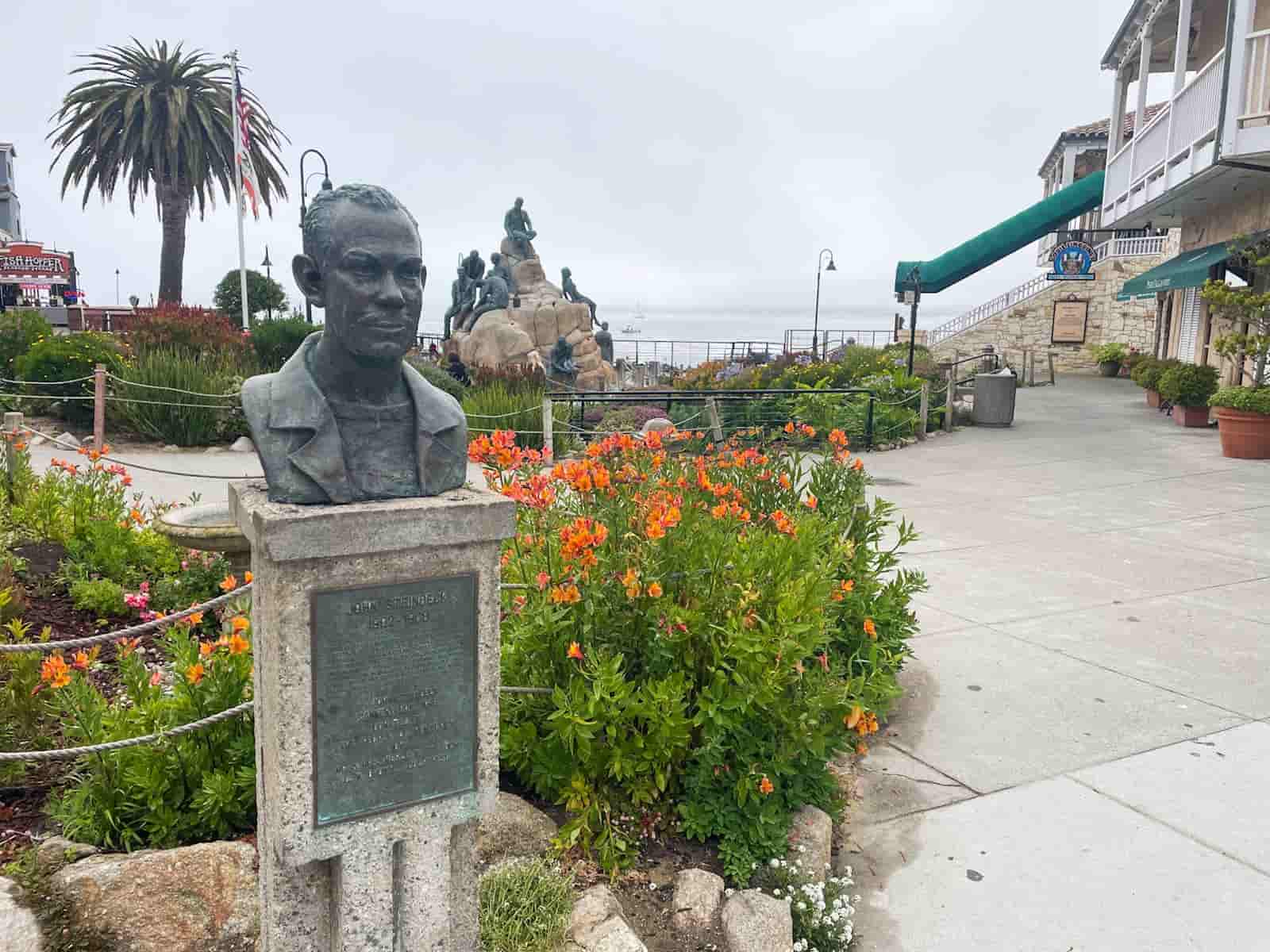 statue of John Steinbeck in the park