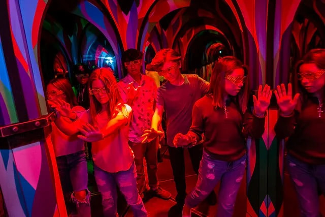 kids in the mirror maze