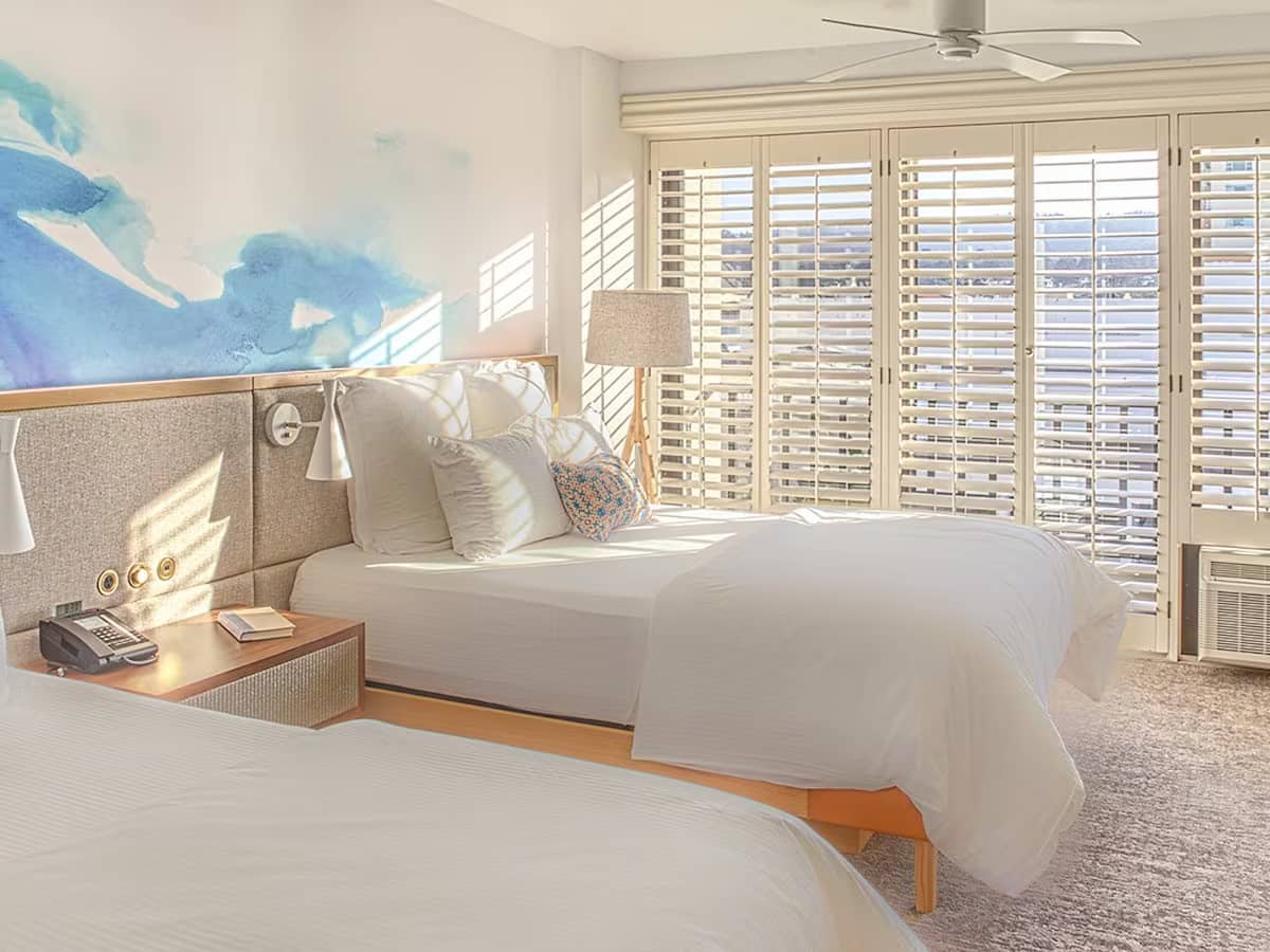 Twin bed suite with ocean views