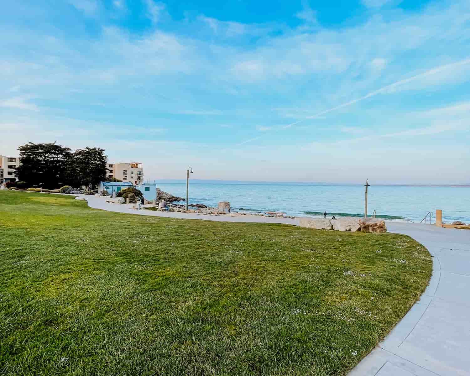 a park next to the beach