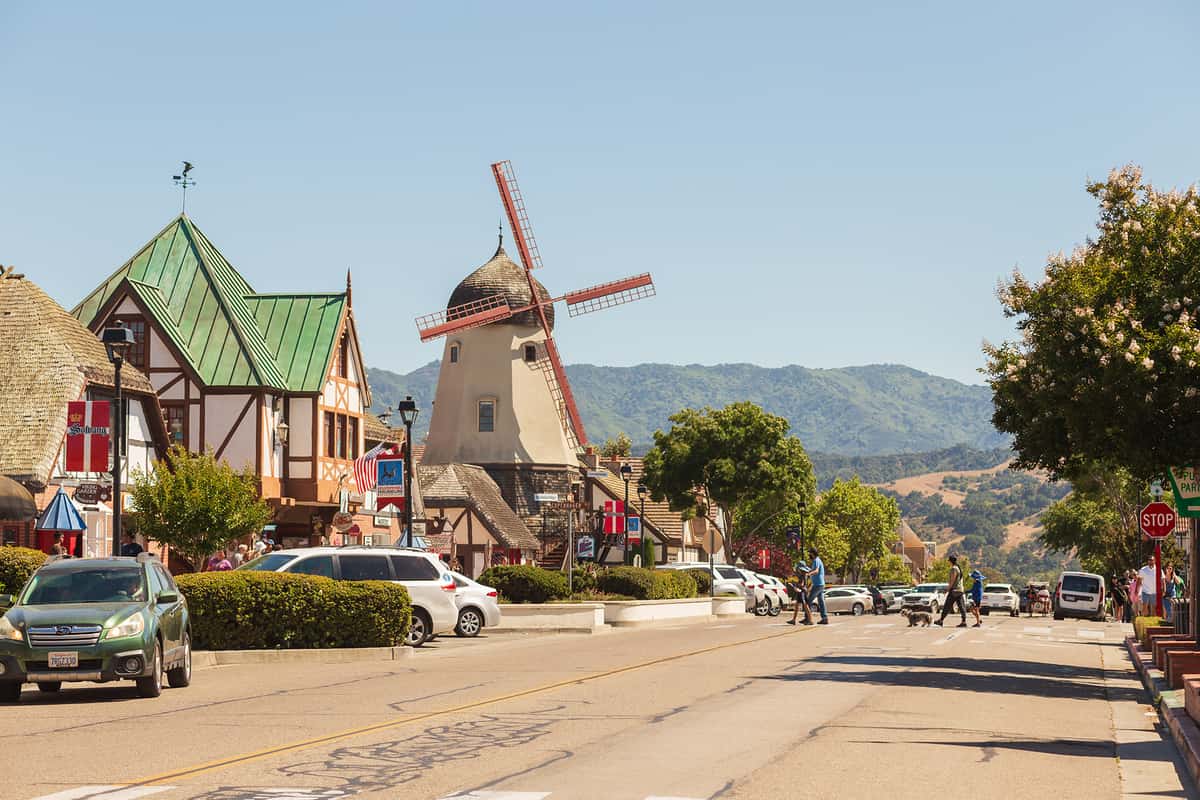 windmill in a town