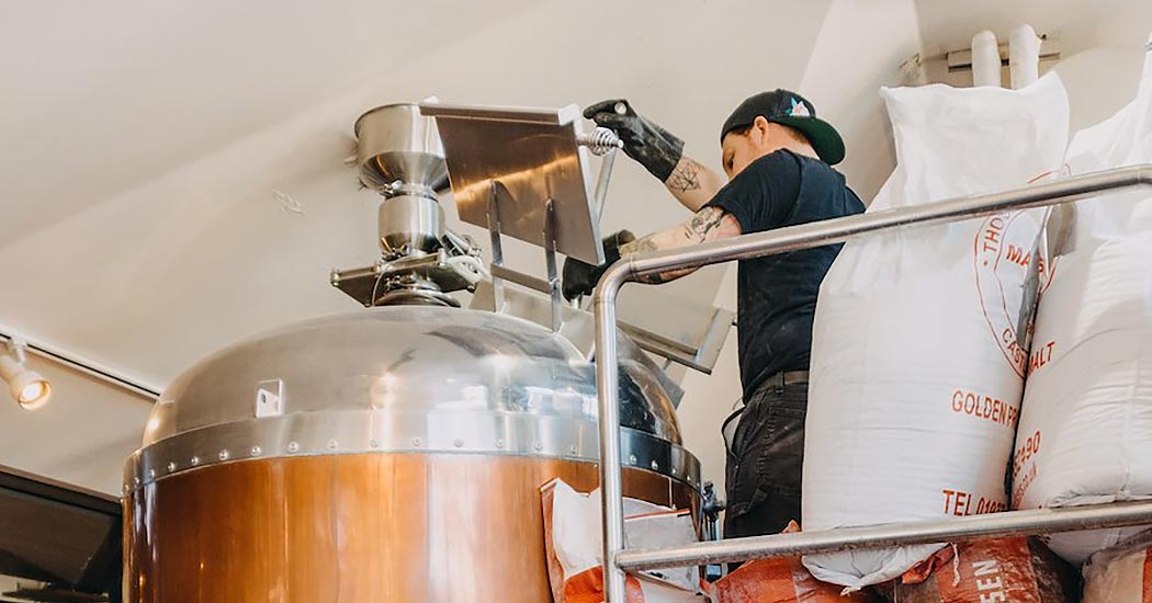 Brewer working.