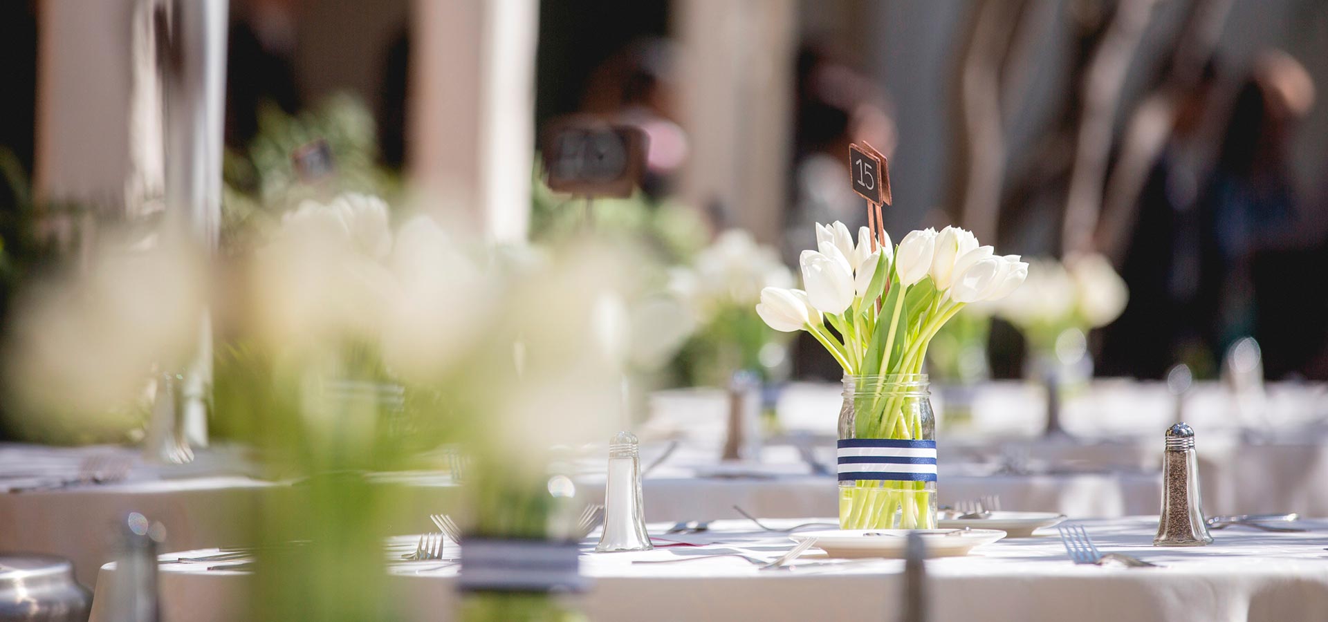 Wedding table set up.
