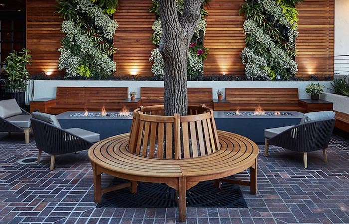 Patio benches. 