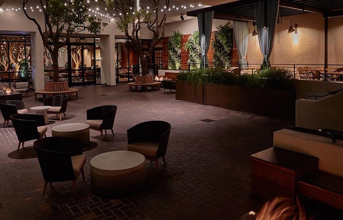 Patio in the evening.