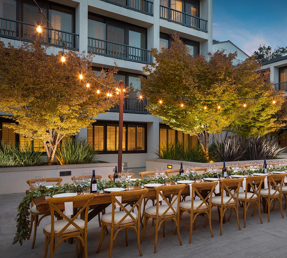 Cottonwood Plaza Dinner Setup