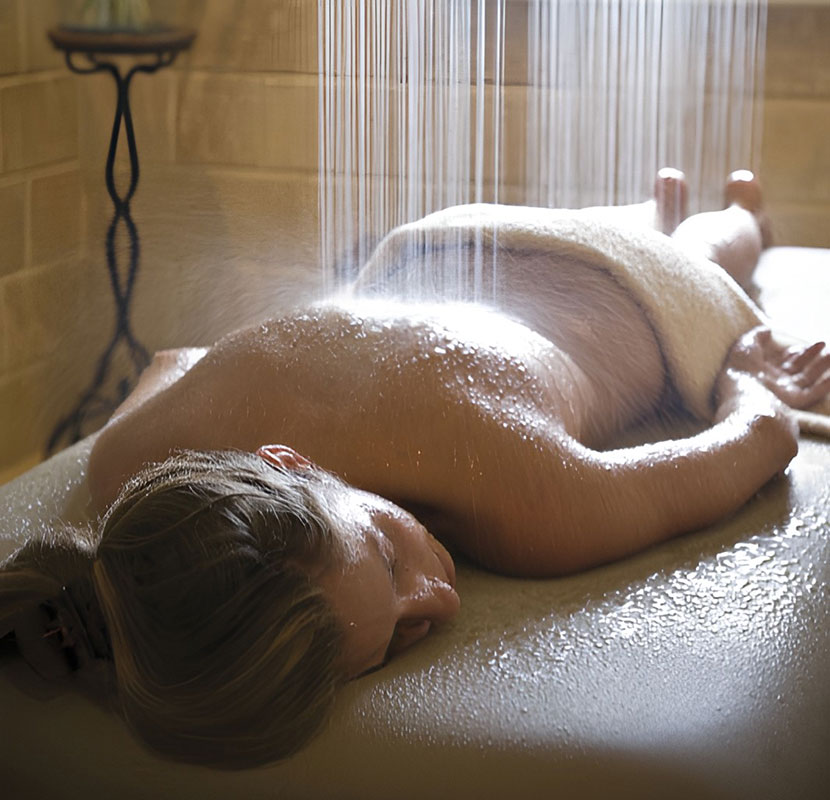 Woman receiving spa treatment. 