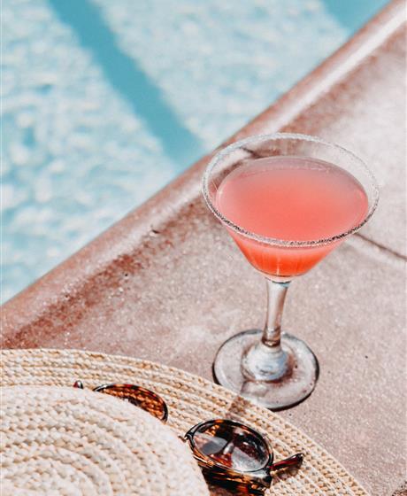 Pink Panther Lemon Drop Next to the Pool