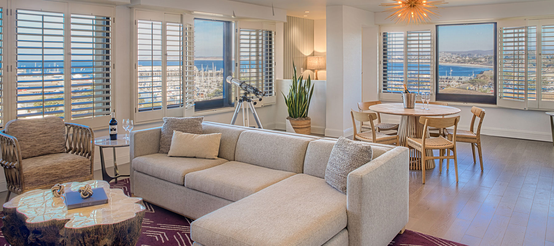 Accommodations at Portola Hotel, monterey California