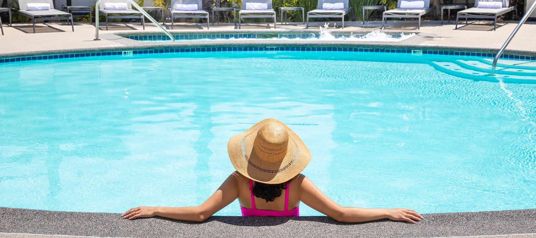 Woman in the Portola Hotel Pool